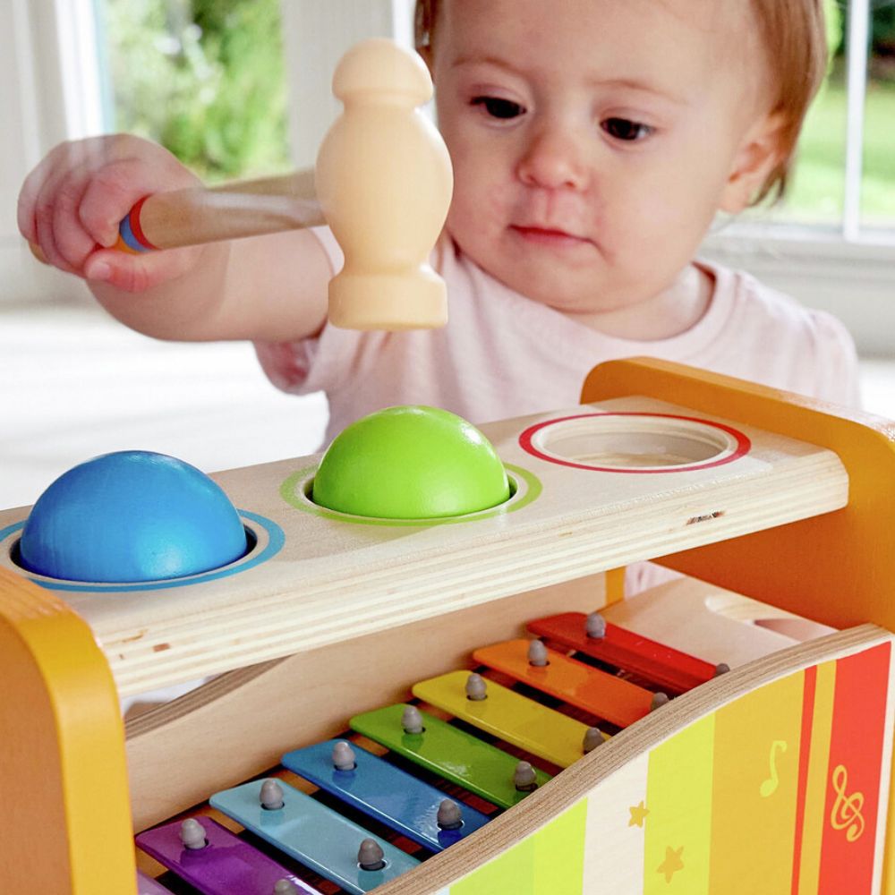 Xylofon i Tre med Hammer og Kuler