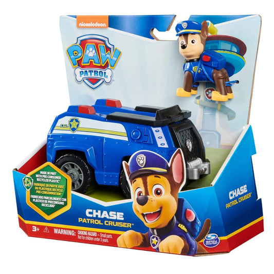 PAW Patrol Chase Politibil – Basic Vehicle Serie – Lekekjøretøy med Figur – Fra 3 År