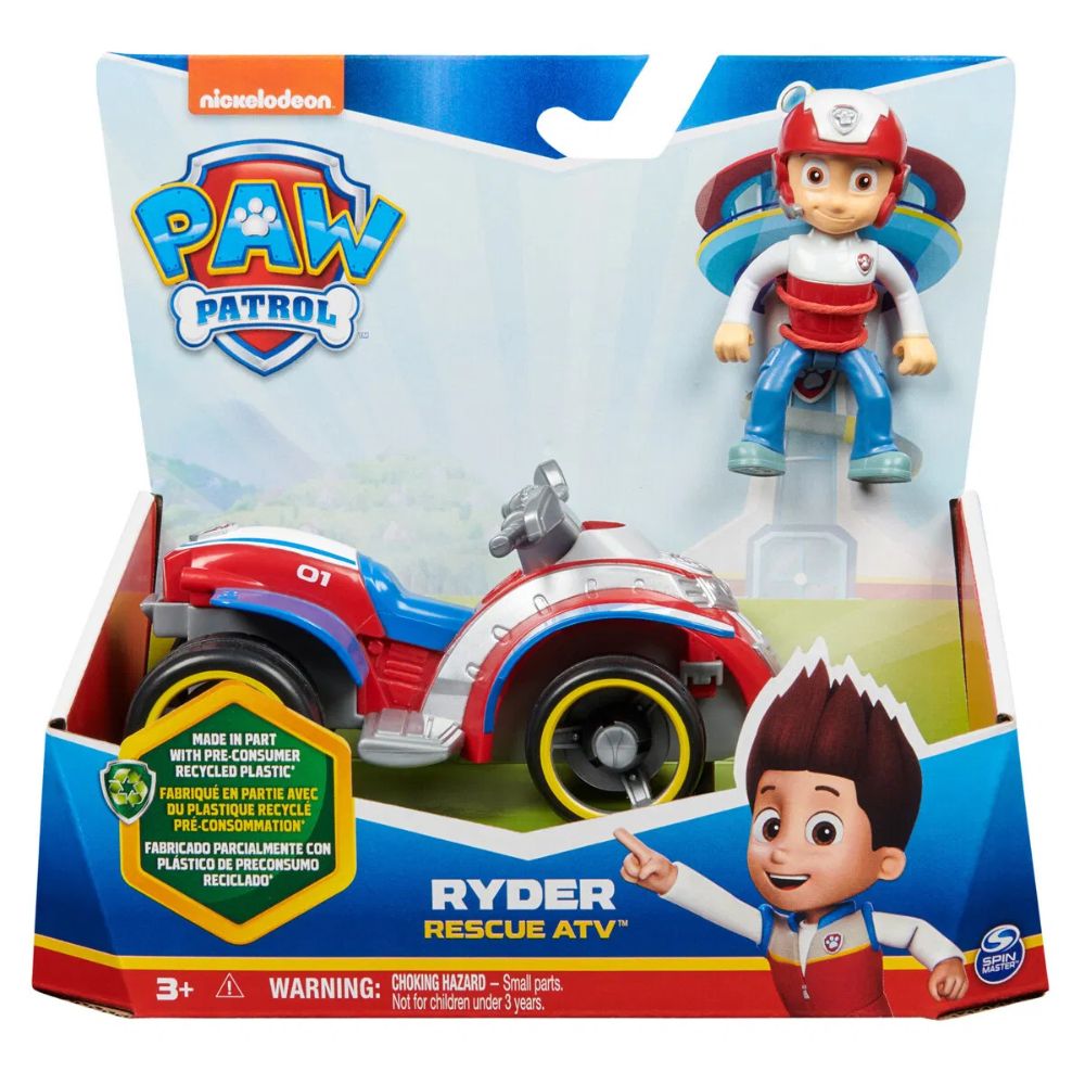 PAW Patrol Ryder med ATV – Basic Vehicle Serie – Figur og Kjøretøy – Fra 3 År