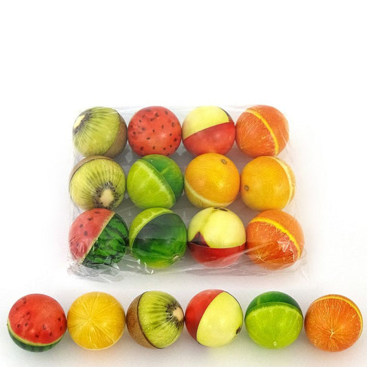 Myk Ball Fruktdesign (10 cm) – Lekeball for Aktiviteter & Glede – Assortert