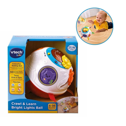 VTech Baby Krabbe- og Læreball – Interaktiv Leke med Lyd og Lys – Fra 6 Måneder