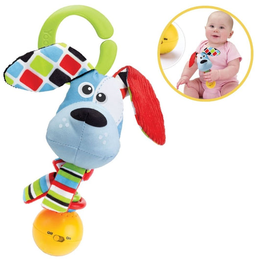 Yookidoo Shake Me Rangle – Hund – Interaktiv Baby Rangle med Lyd – Fra 0 Måneder