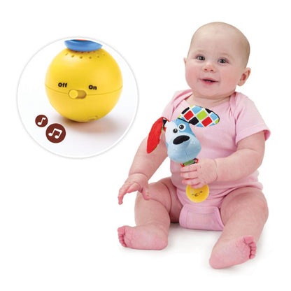 Yookidoo Shake Me Rangle – Hund – Interaktiv Baby Rangle med Lyd – Fra 0 Måneder